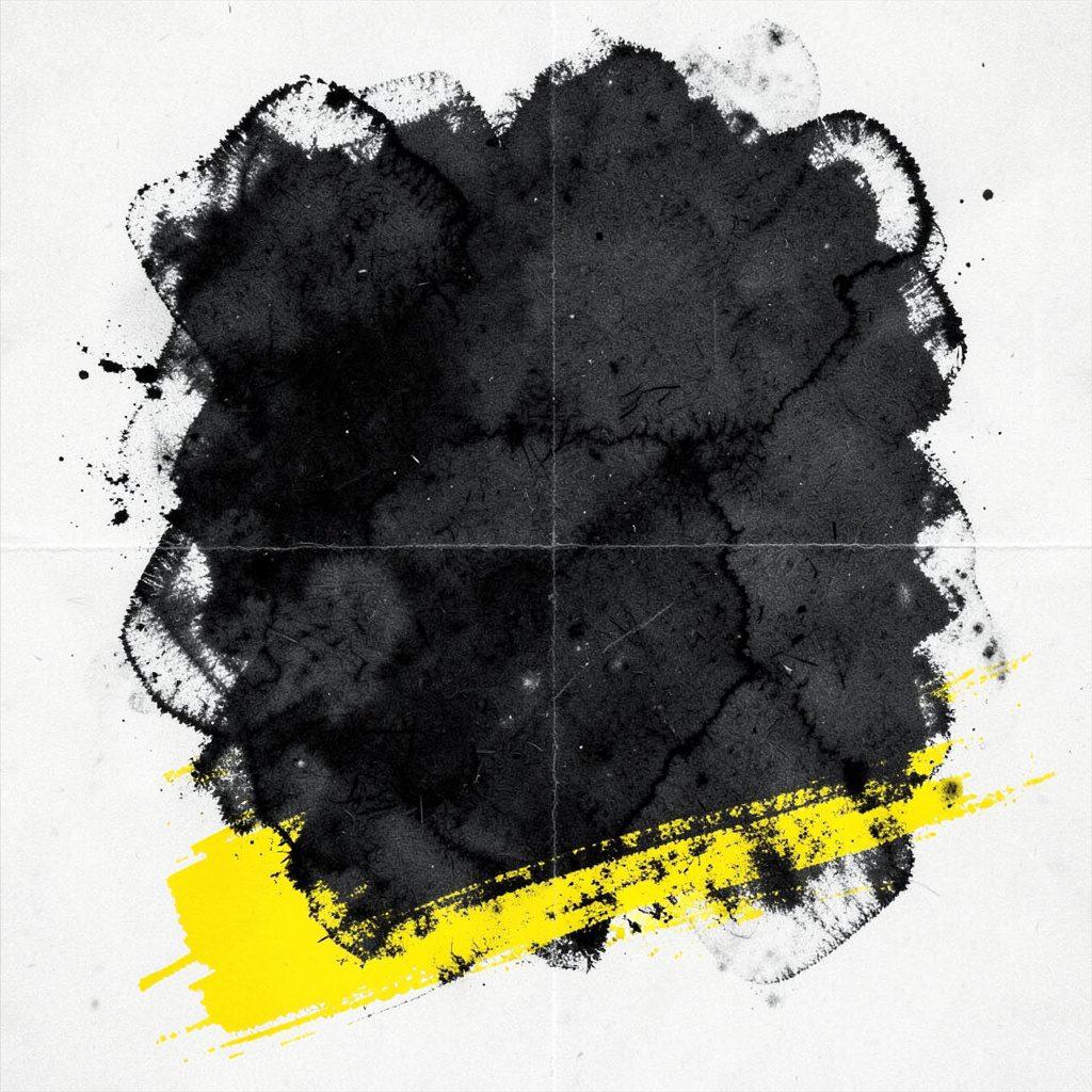 Bold charcoal drawing of a responsive website layout with three device frames, gold and black accents, modern editorial mood